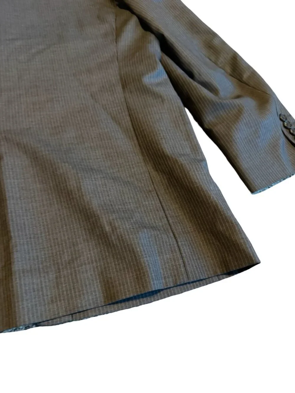 Ralph Lauren Blue Label Grey Blazer Jacket Sport Coat Pinstripe Classic Size 46R